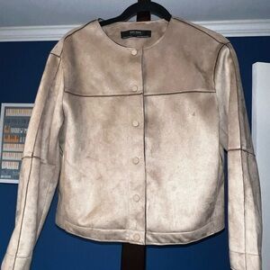 Zara Tan Women's Suede-Like Jacket